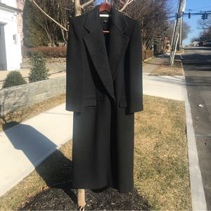 Perry Ellis Vintage Wool Coat Charcoal Grey Heather ROOMY 8 Bust 42" Hip 45"